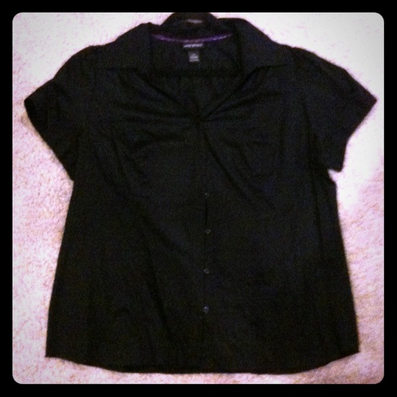 Lane Bryant black button up dress shirt