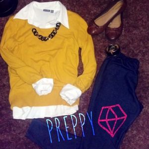 Mustard yellow missimo crewneck sweater