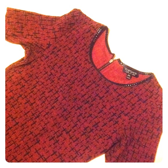 Maroon Top Shop dress with blk crosses! - Picture 1 of 4