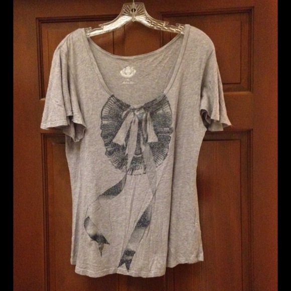 Juicy Couture Grey Shirt with Blue Glitter Bow