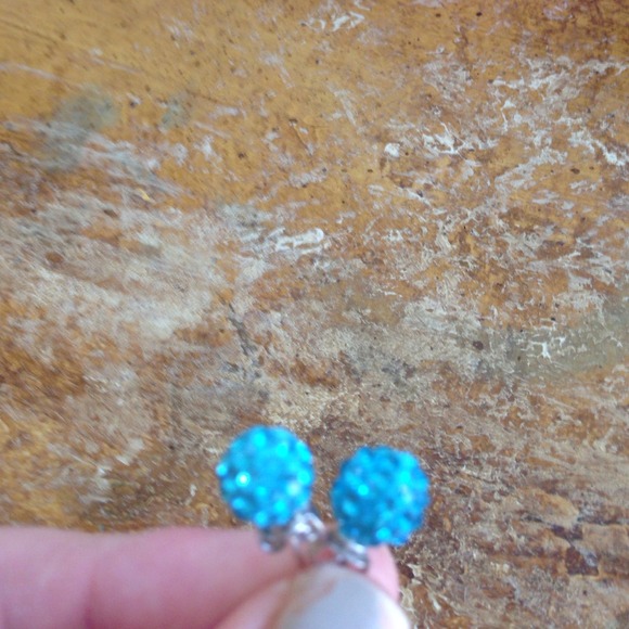 Turquoise bling studs