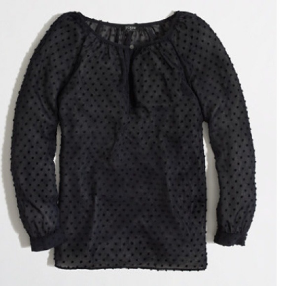 Dotted key hole top from j.crew NAVY
