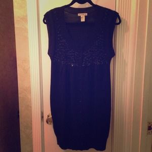 Sequin Button Down Sweater Dress W/ pockets