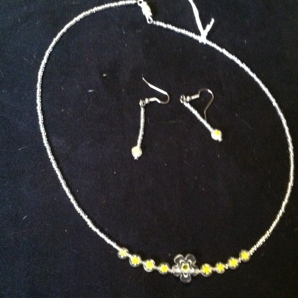 Handmade necklace and earring set