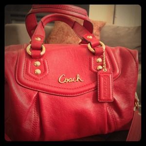 Coach - Ashley Leather Satchel in Red