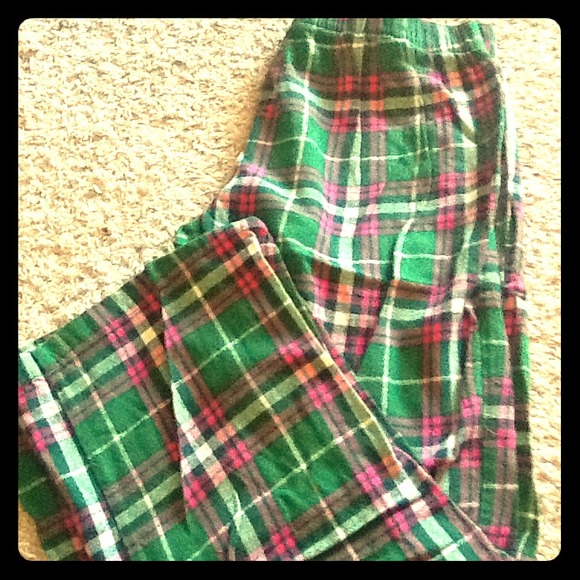 Sparkly Pink and Green Plaid PJ Bottoms!