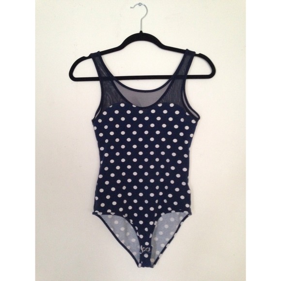 🌸TRADED🌸 Polka dot sweet-heart mesh body suit