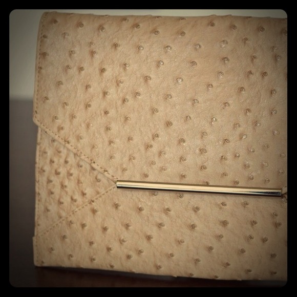 Faux Ostrich Leather Clutch