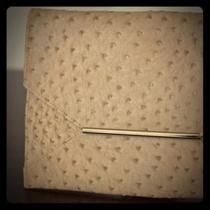 Faux Ostrich Leather Clutch