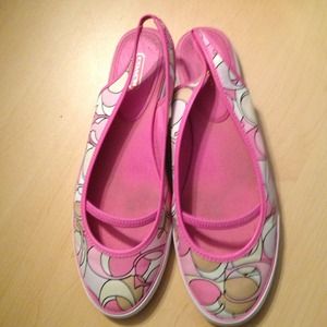 Coach pink multi Madeline soho sling backs