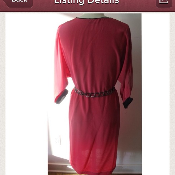 Pink and black vintage dress. Not lined. Loose fit - Picture 2 of 2