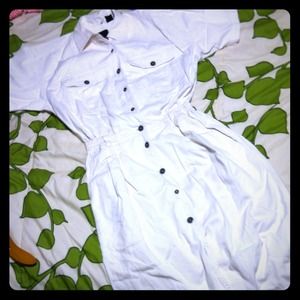 vintage white denim dress