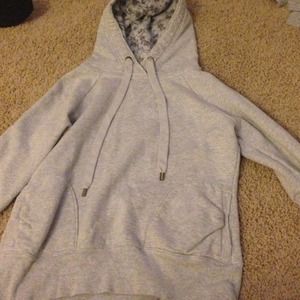 Grey hooded sweat shirt