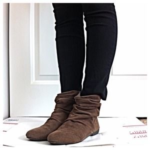 Suede Ankle Ruched Booties