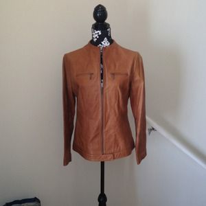 Halogen Tan/Cognac Leather Jacket