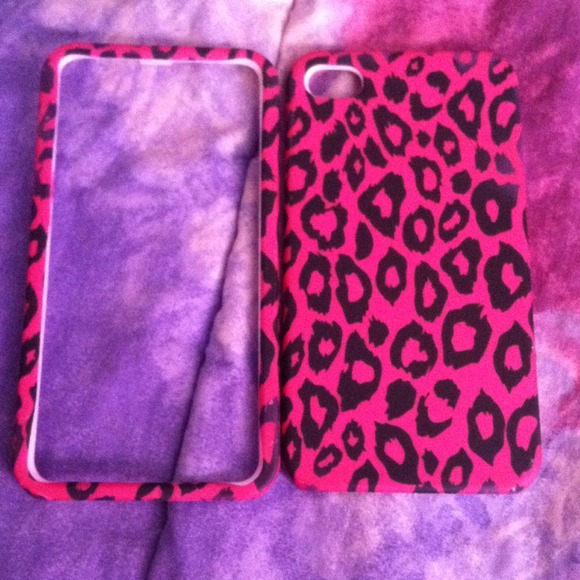2 piece hot pink cheetah iPhone 4 case - Picture 1 of 1