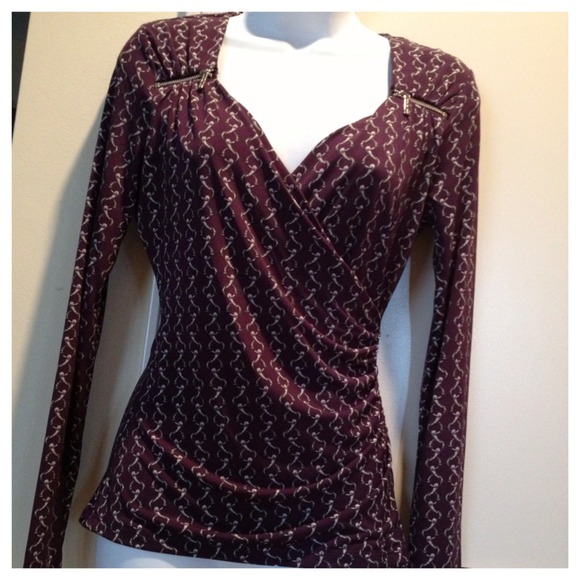 SOLD ON TRADESY Michael Kors Faux Wrap Top