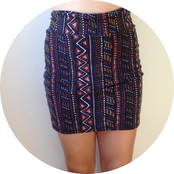 Tribal Body Con Skirt