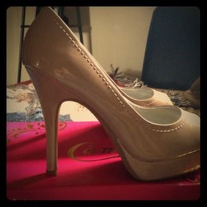 Taupe Candies Peep Toe Heels