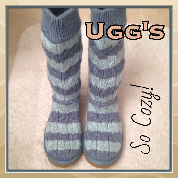 UGG Boots - UGG Cable Knit Striped Boots