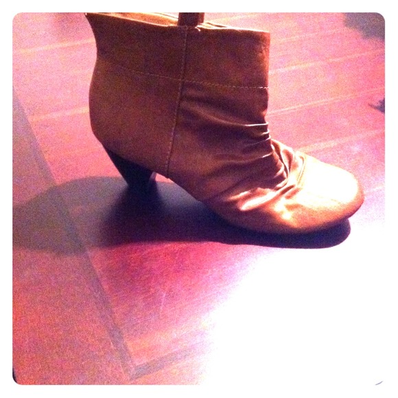 Brown leather boots