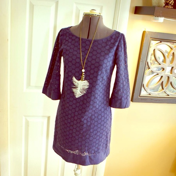 🌟Navy Eyelet 60's Mod Style Mini/Tunic