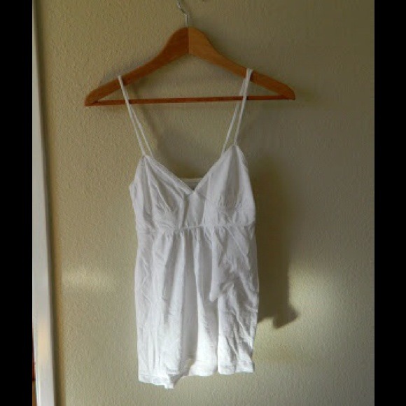 American Eagle White Babydoll Tank