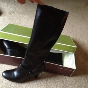 Naturalizer black tall boots! Full zipper, 3" heel
