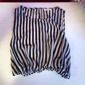 Black and white striped cropped top