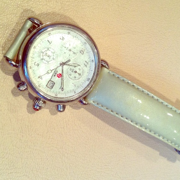 Michelle stainless steel watch with mint band