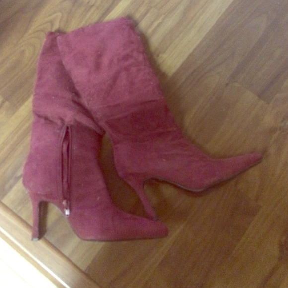 Maroon Heeled Boots