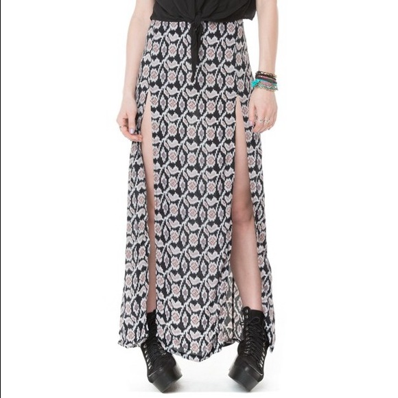Brandy Melville Skirts Maxi Skirt With Slits Poshmark