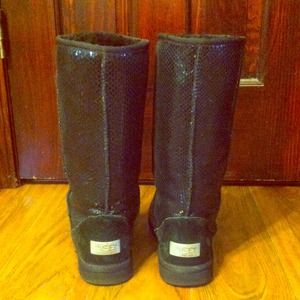 UGG Classic Tall Shiny Snake Print