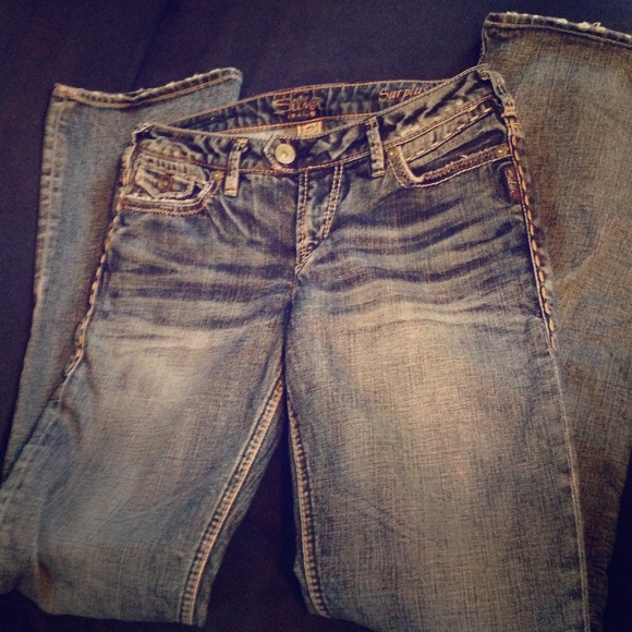 Silver boot cut jeans