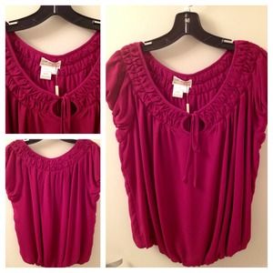 ⚡SALE $59.00⚡MAX STUDIO MAGENTA PEASANT BLOUSE