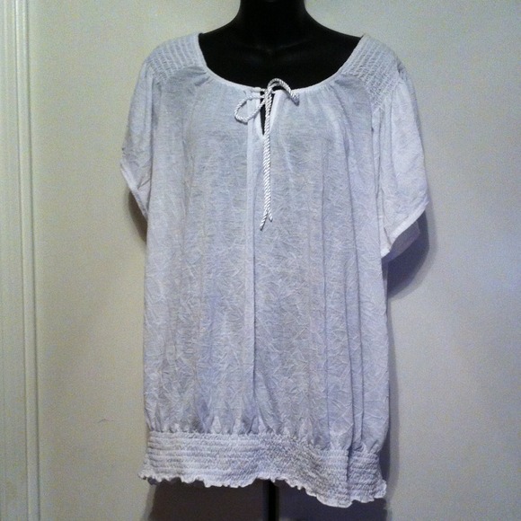 White almost sheer top