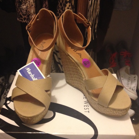 Tan wedge sandals