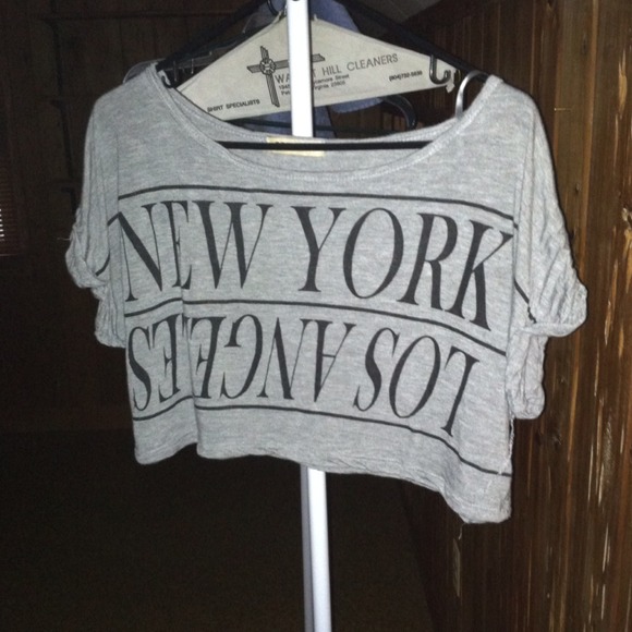 Arden B. Gray Crop Shirt - Picture 3 of 3