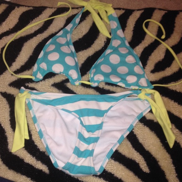 Neon blue and green bikini/ swim suit!