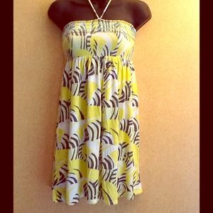 Yellow and black design dress