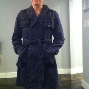 Diesel Brand Trench Coat- Navy Blue