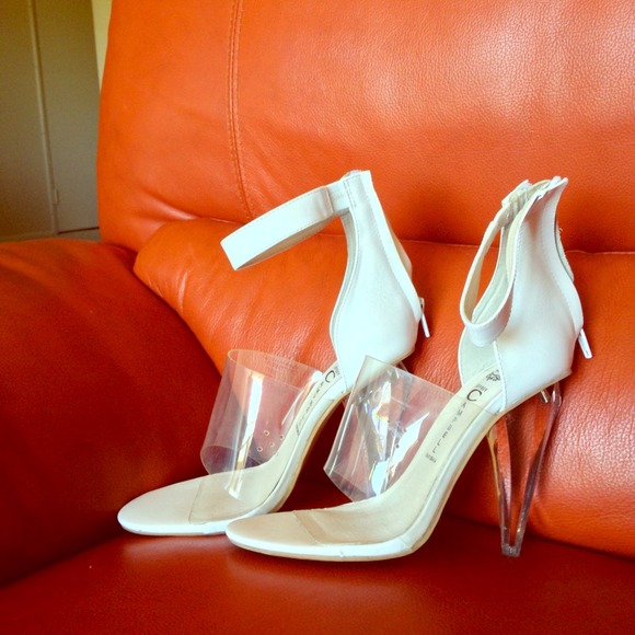 White and clear sandals