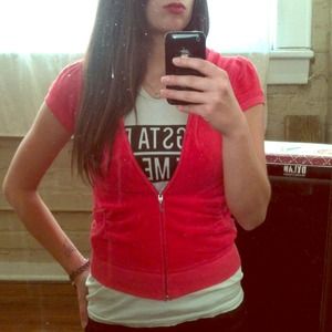 Pink Juicy Couture short puff sleeve sweater