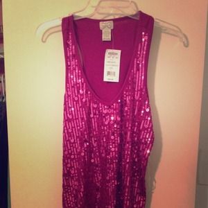 Sequin pink tank.