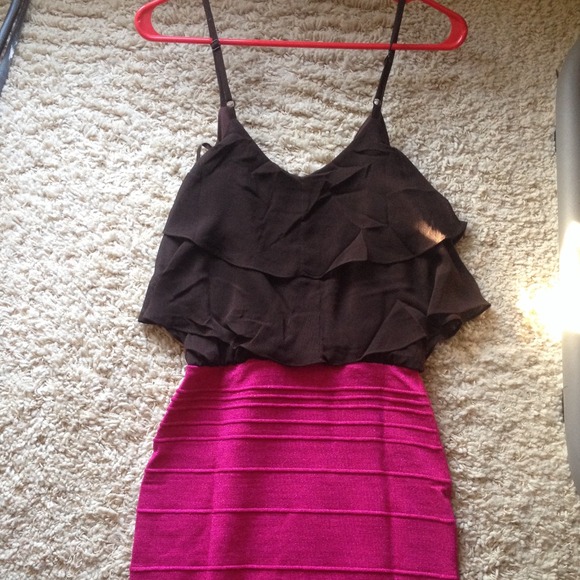 NWOT!!!black/pink bandage dress