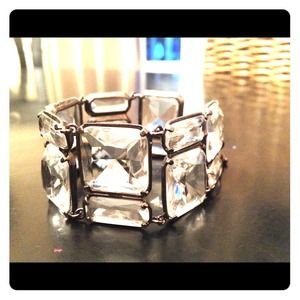 J. Crew crystal bracelet with rustic finish.