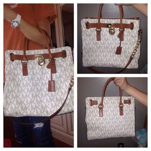 White Michael Kors Hamiltion