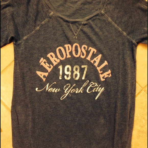 Long sleeve Navy Aeropostale shirt. - Picture 2 of 3