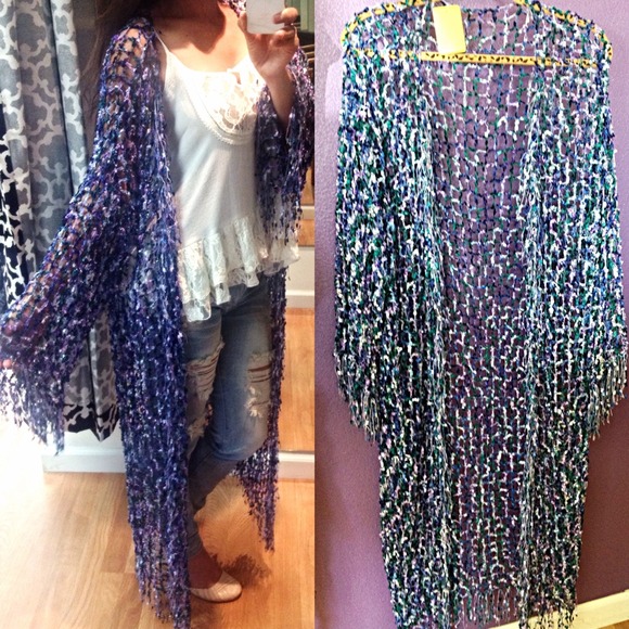 Handwoven Crochet Kimono.