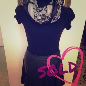 Faux Leather Skater Skirt